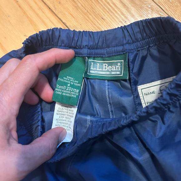 L.L. Bean Navy Rain Pants - Picture 2 of 4